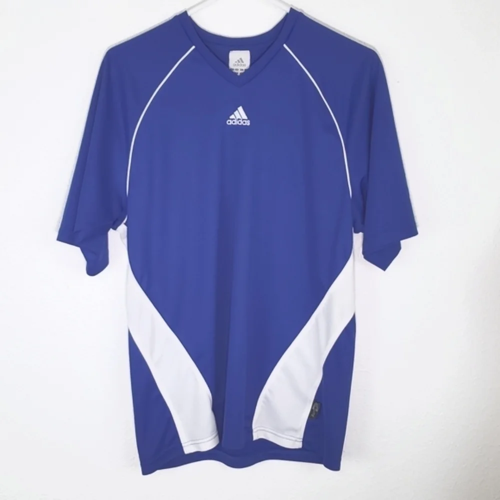 ADIDAS Royal Blue & White Athletic Shirt, size Small